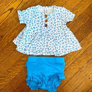 Posh Peanut Bummie Set, Floral, 3-6 months